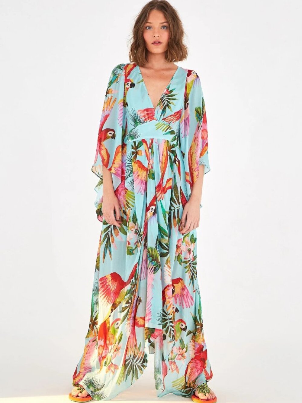 Farm Rio Tropical Maxi V-Neck Dress Size S